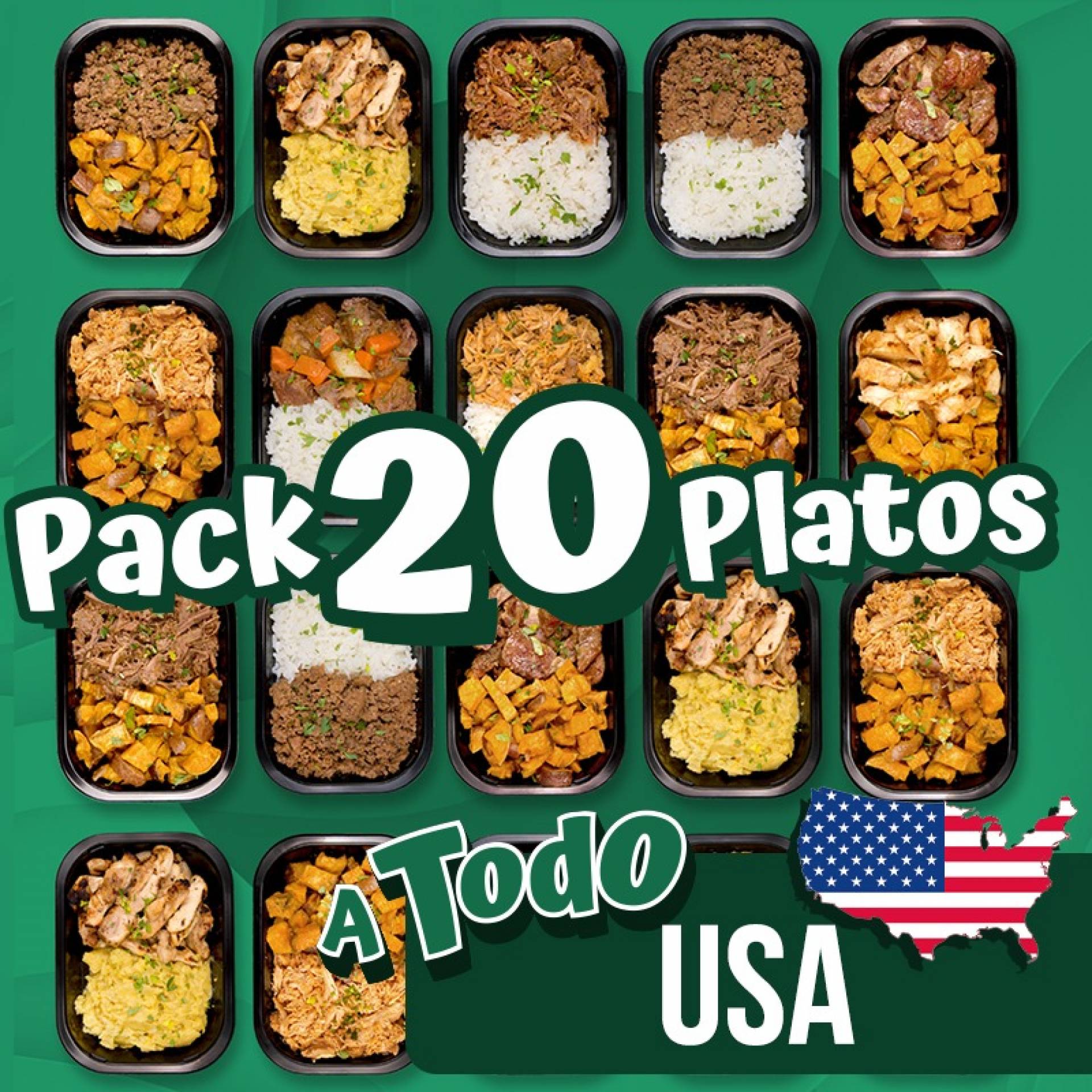 20 Platos USA - ($8.99 por plato refrigerado)