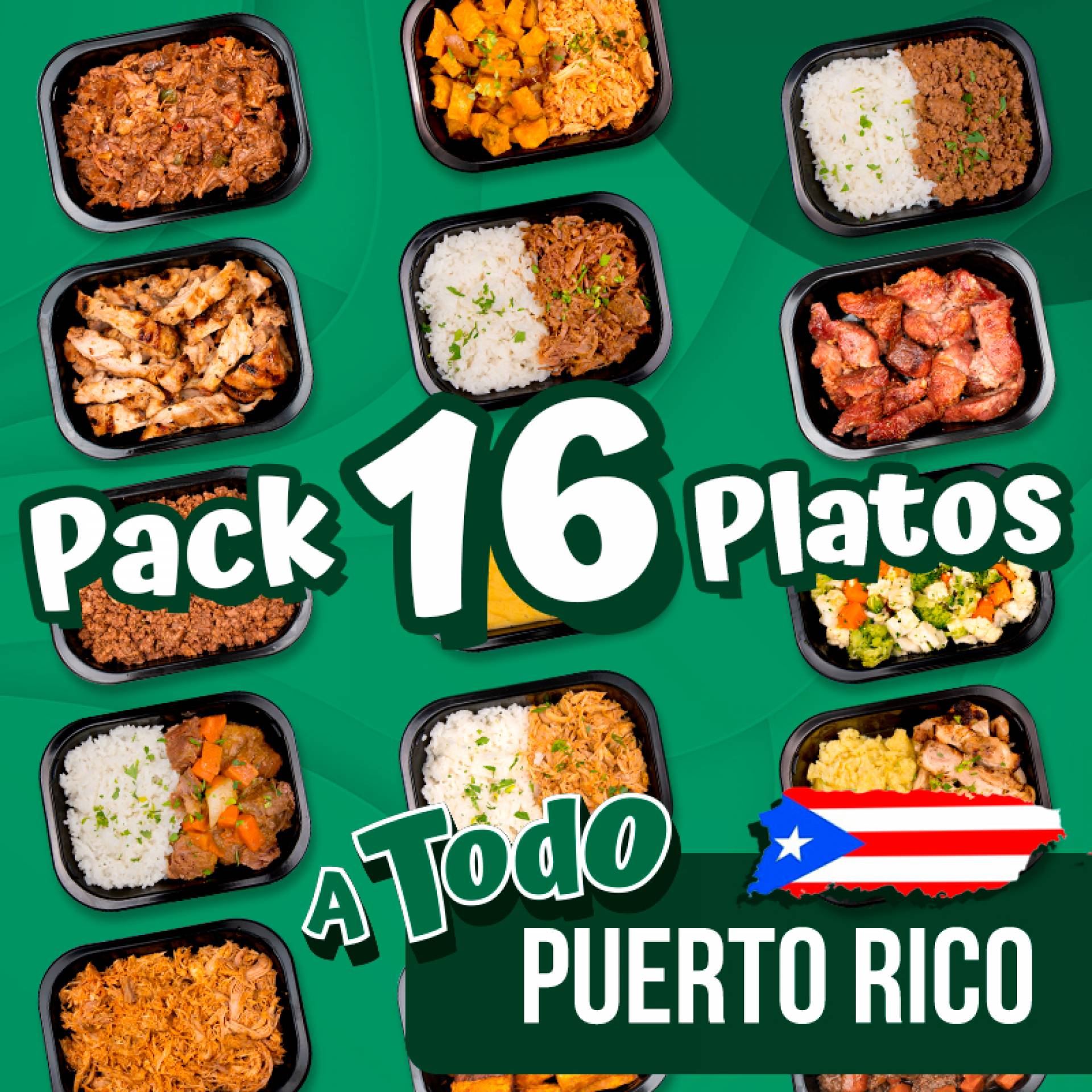 16 Platos PR - ($9.99 por plato refrigerado)