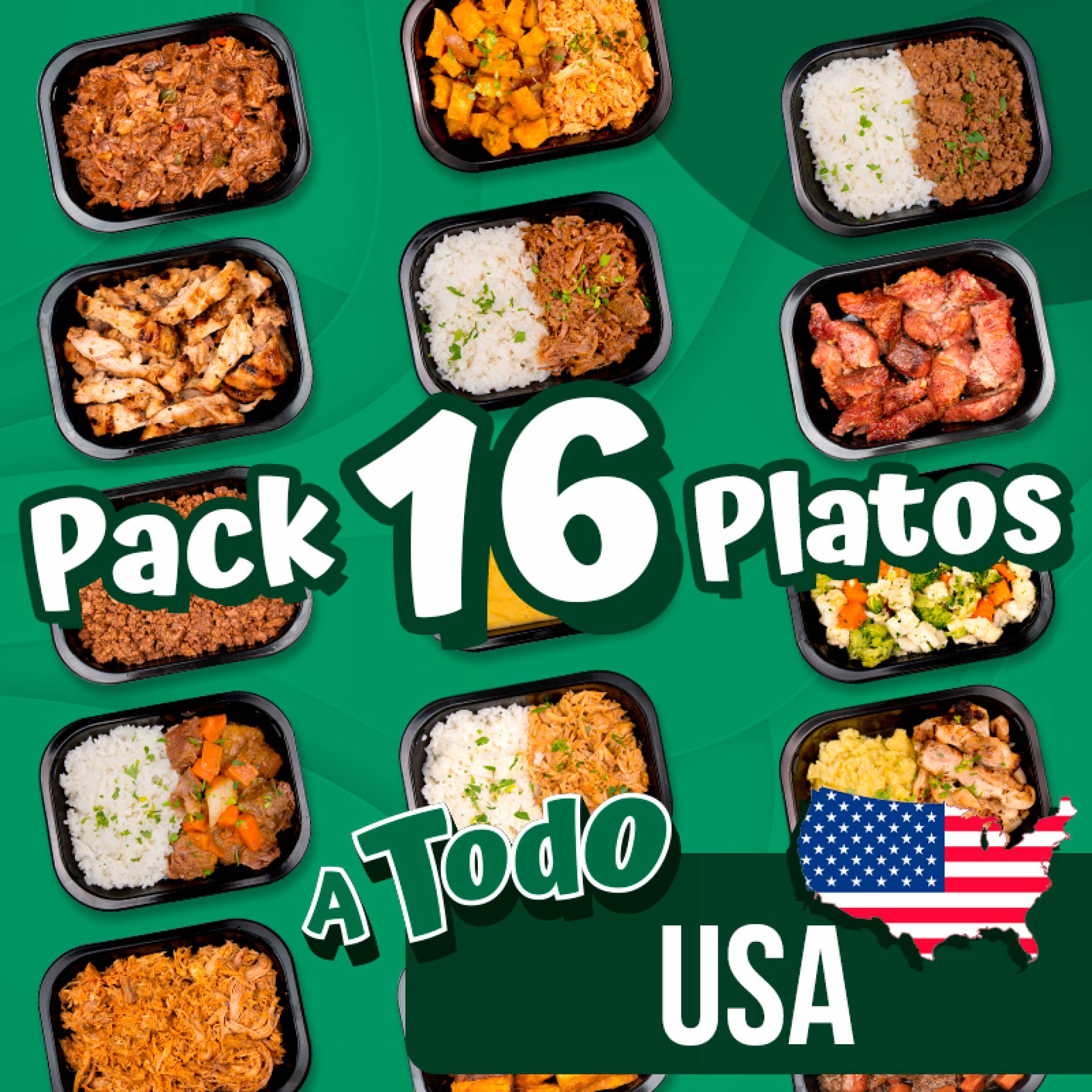 16 Platos USA - ($9.99 por plato refrigerado)