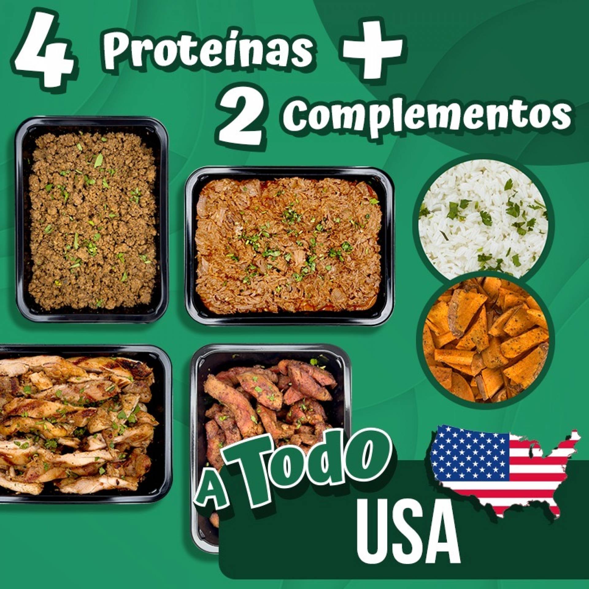 4 Proteinas + 2 Complementos (Vaquita Bowls Pack) USA